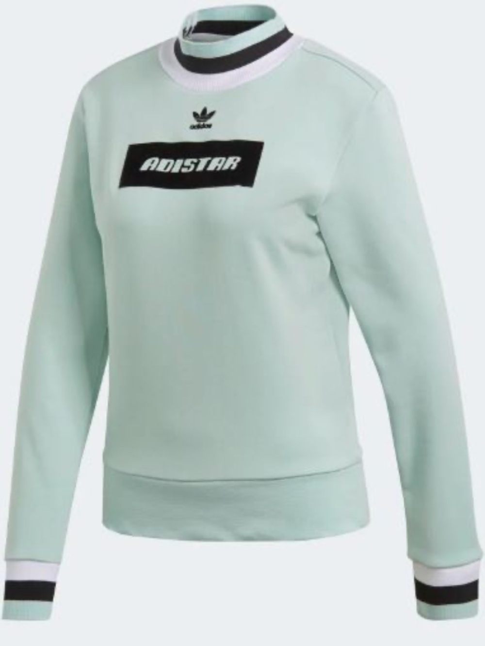 ADIDAS ADISTAR LONG SLEEVE SWEATSHIRT PULLOVER MINT GREEN CLASSIC WOMENS L